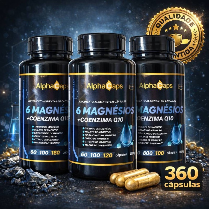 6 MAGNÉSIOS + COENZIMA Q10 - SUPLEMENTO Natural - 120 Cápsulas 500Mg em Oferta na Shopee