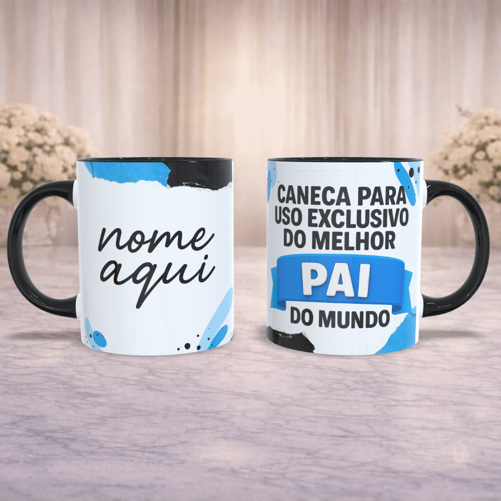 Caneca Personalizada Melhor Pai do Mundo | Presente para Pai | Com nome, foto, caricatura