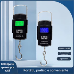 50kg Balança Portátil de Mão Gancho – Digital para Bagagem e Mala