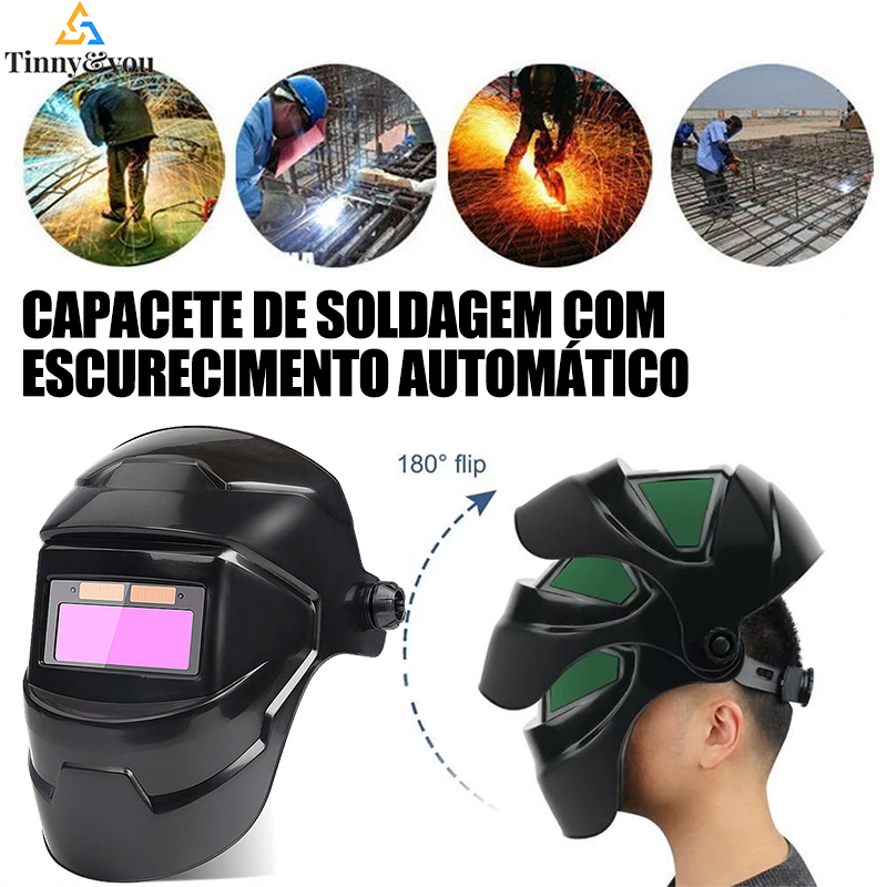 Capacete de Soldagem Automático com Escurecimento LCD Máscara de Solda Profissional