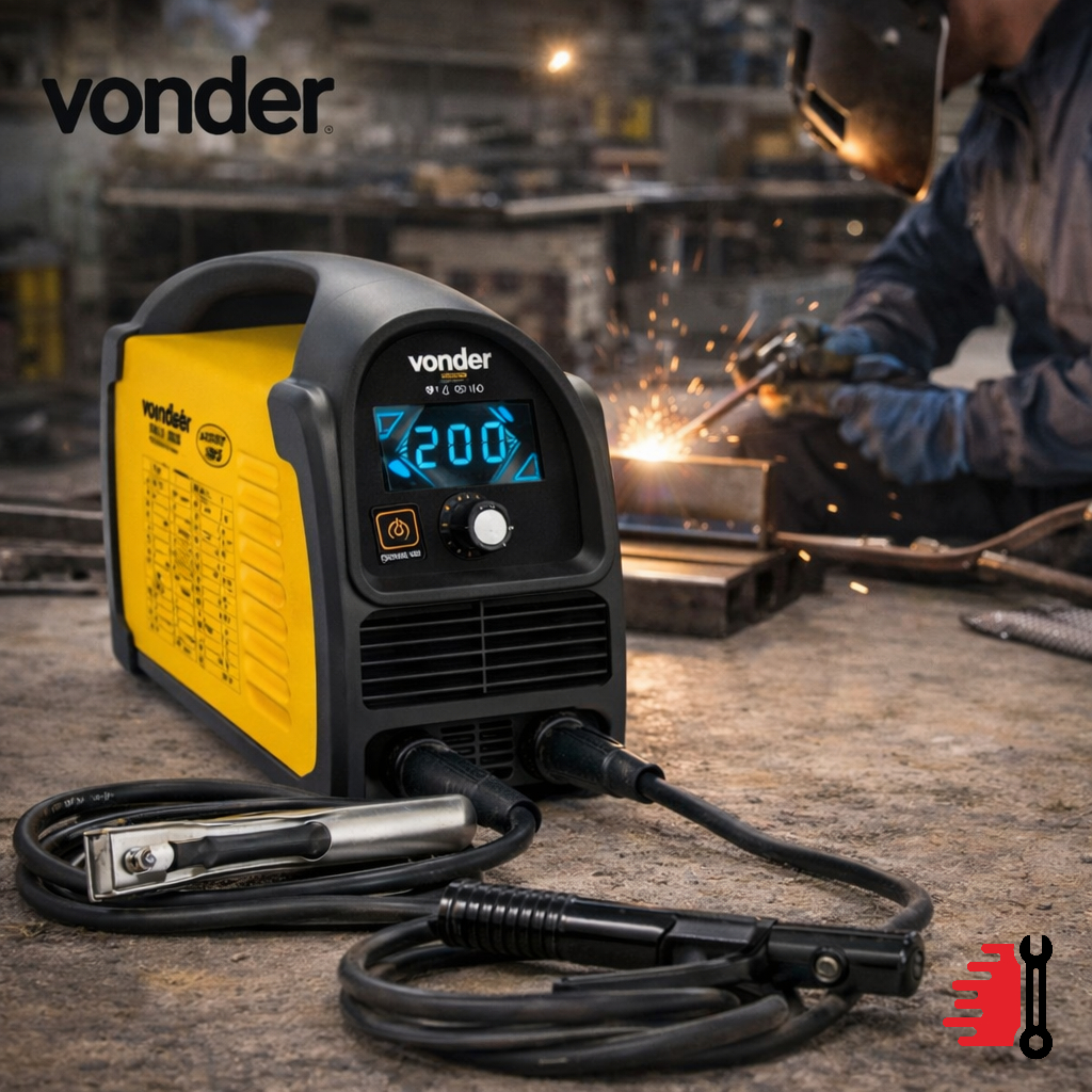 Inversora de Solda RIV 228 Vonder 200A Bivolt TIG Eletrodo Revestido Uso Profissional Montagem Estrutura Metálica