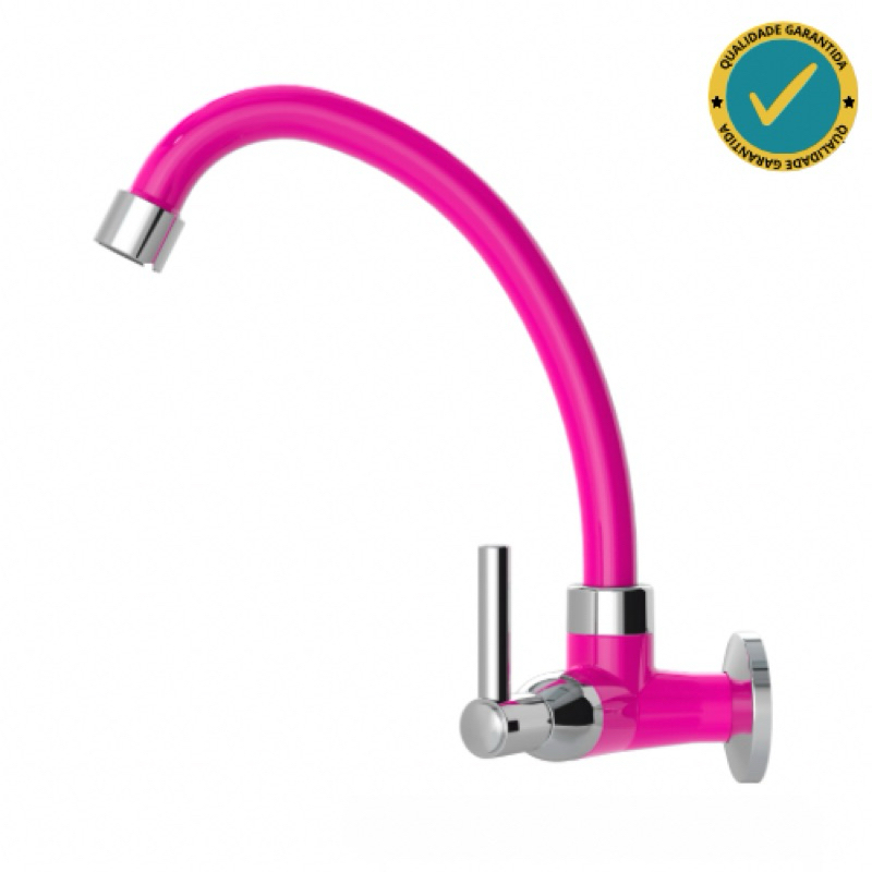 Torneira Pia Cozinha Parede Rosa Cromado Abs Bica Móvel 1167 em Oferta na Shopee