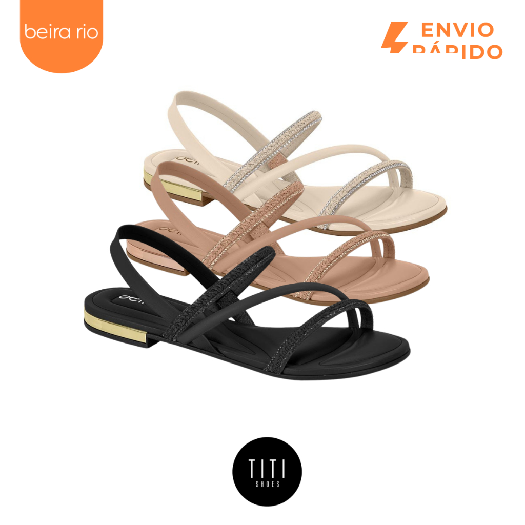 Rasteira Feminina Beira Rio Original Confortável Moderna Leve Casual Dia a Dia em Oferta na Shopee