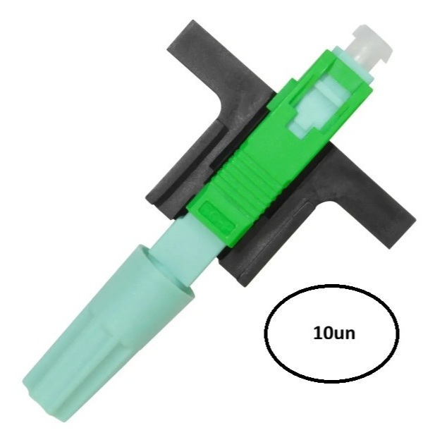 Kit 10 Pçs - Conector Fibra Óptica De Campo Sc/apc - Rosca - 3 Posições