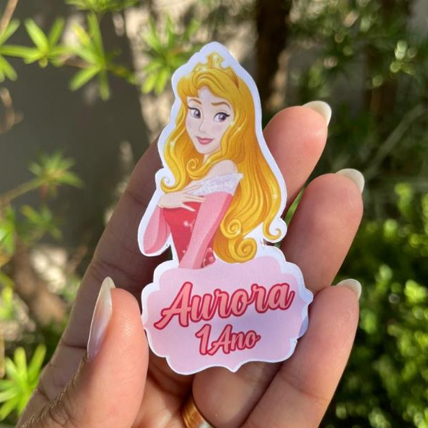 Apliques Para Tubetes Princesa Aurora Bela Adormecida- Lembrancinhas Aniversário - Personalizado Com Nome e Idade