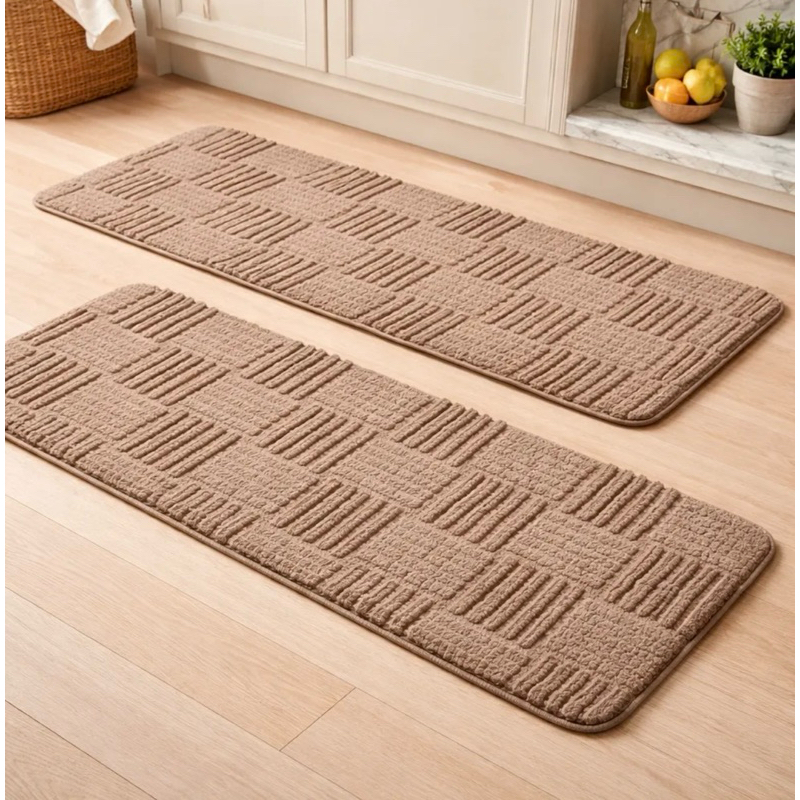 Tapete Jacquard jogo com 2 passadeira quarto com relevo macio antiderrapante