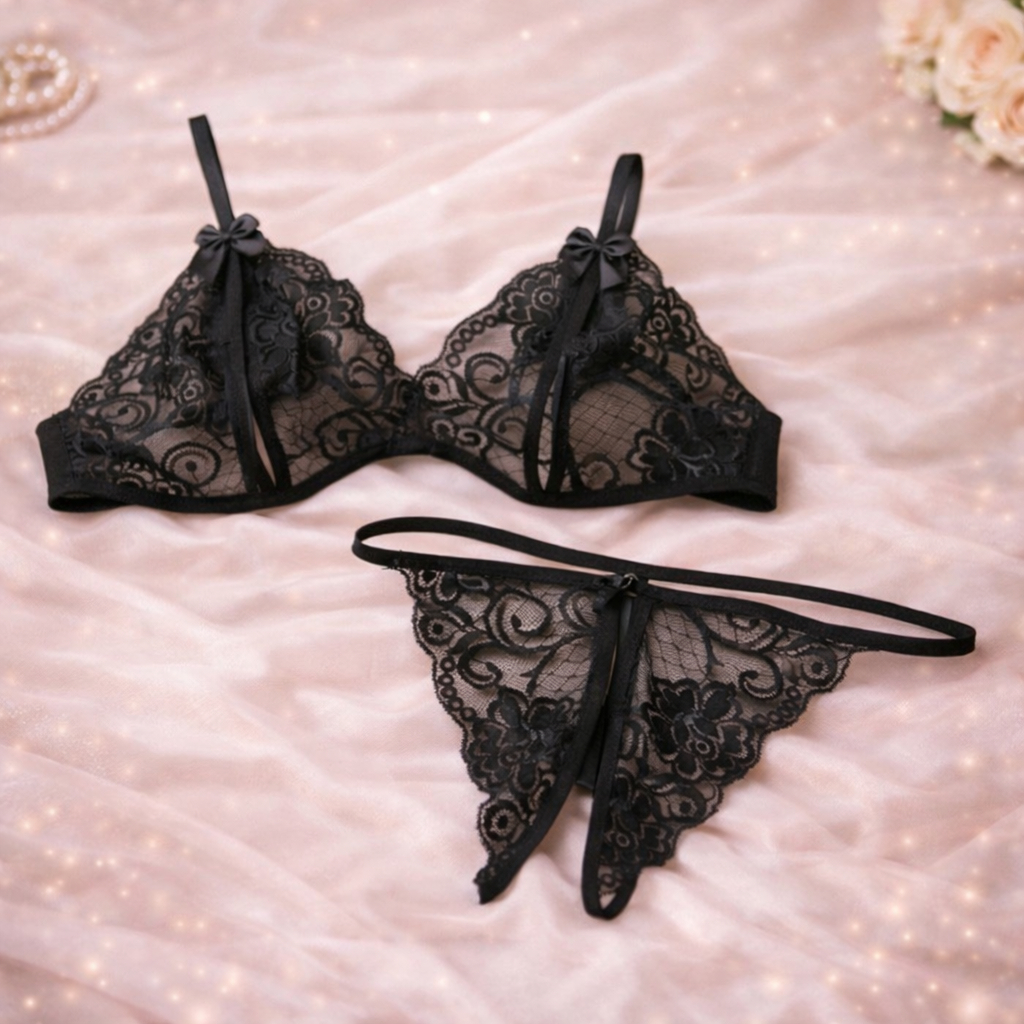 Conjunto Renda Sexy Sem Bojo Apressadinho