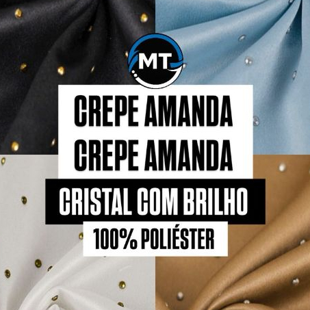 3 Metros Tecido Crepe Amanda Com Brilho DIAMOND X 1,50 Mts Largura
