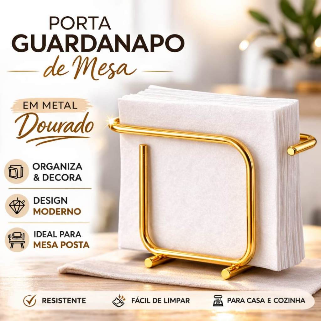 Porta Guardanapo de Mesa em Metal e Organizador de Mesa Posta em Oferta na Shopee