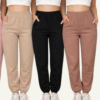 Kit 3 Calças moletom feminina vários tamanhos e Plus flanelada peluciada 3 cores com elastico para frio inverno em Oferta na Shopee