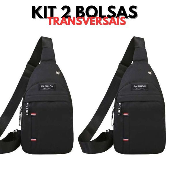 Kit 2 Bolsas Mochilas de Peito Pochete Transversal Feminina e Masculina Qualidade e Resistente Impermeavel