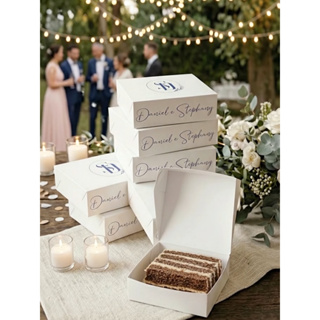 Caixa Fatia de Bolo PERSONALIZADA - 10x10cm (CASAMENTO,15ANOS) em Oferta na Shopee