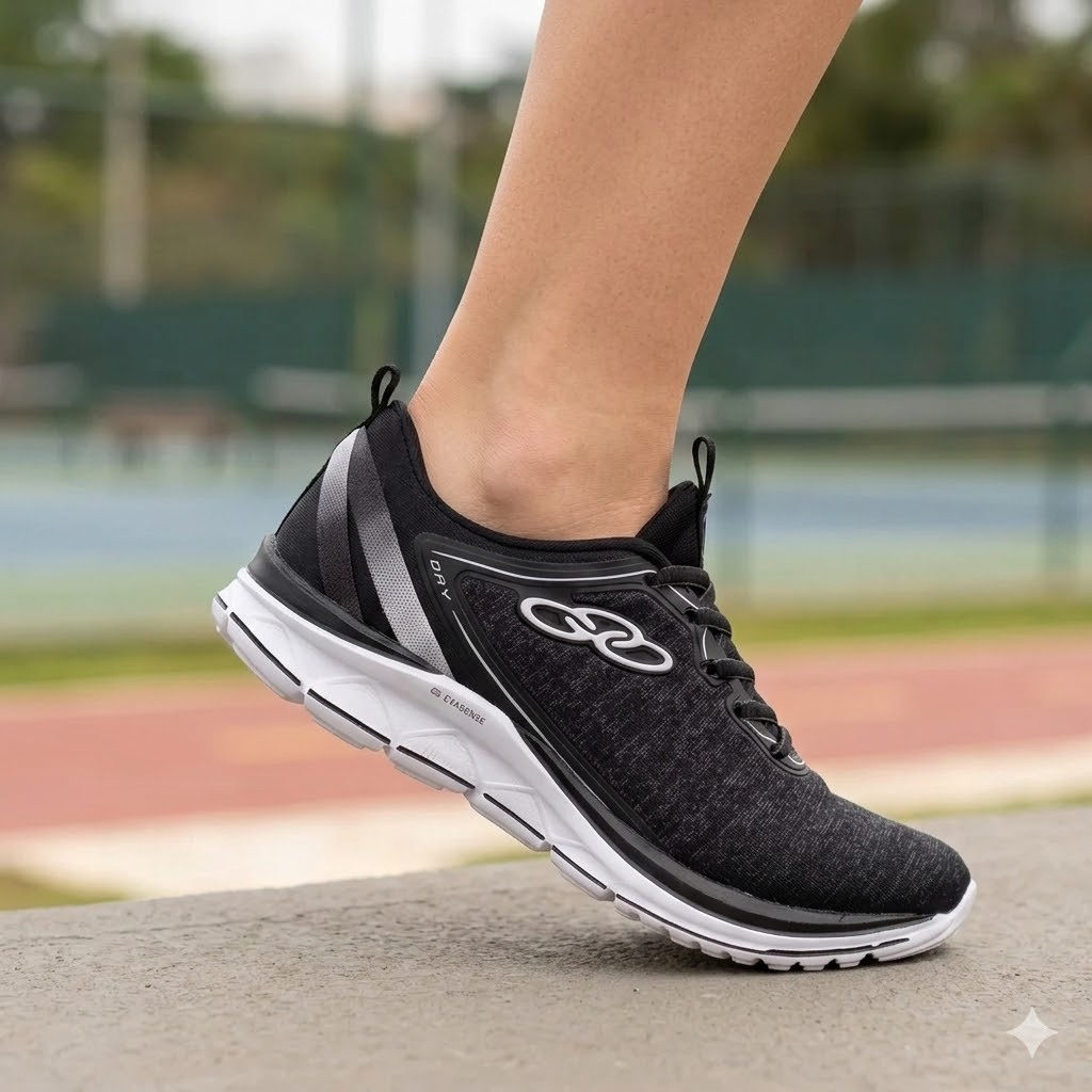 ênis Feminino Olympikus Day 547 Preto EVASENSE Leve Confortável Academia Caminhada em Oferta na Shopee