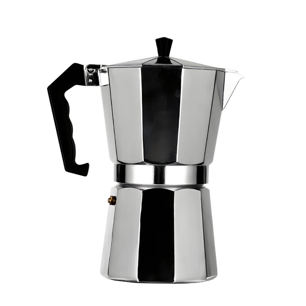 Cafeteira Italiana Alumínio 6 Xícaras Aço Decorada Top Cafeteira Rápida Moka