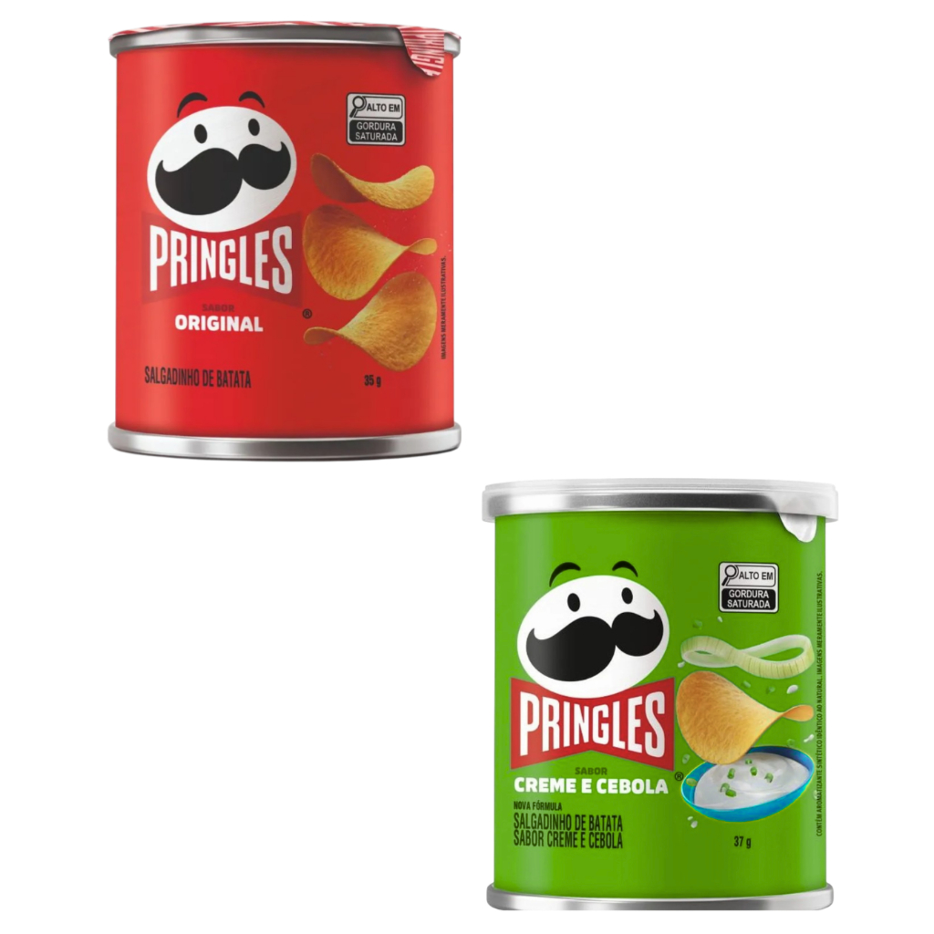 Kit com 3 Salgadinho de Batata Pringles Original e Creme e Cebola