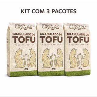 Granulado de Tofu Para Gatos BIGOOPET 2kg - Alta Absorção + Zero Cheiro KIT COM 3 UNIDADES em Oferta na Shopee
