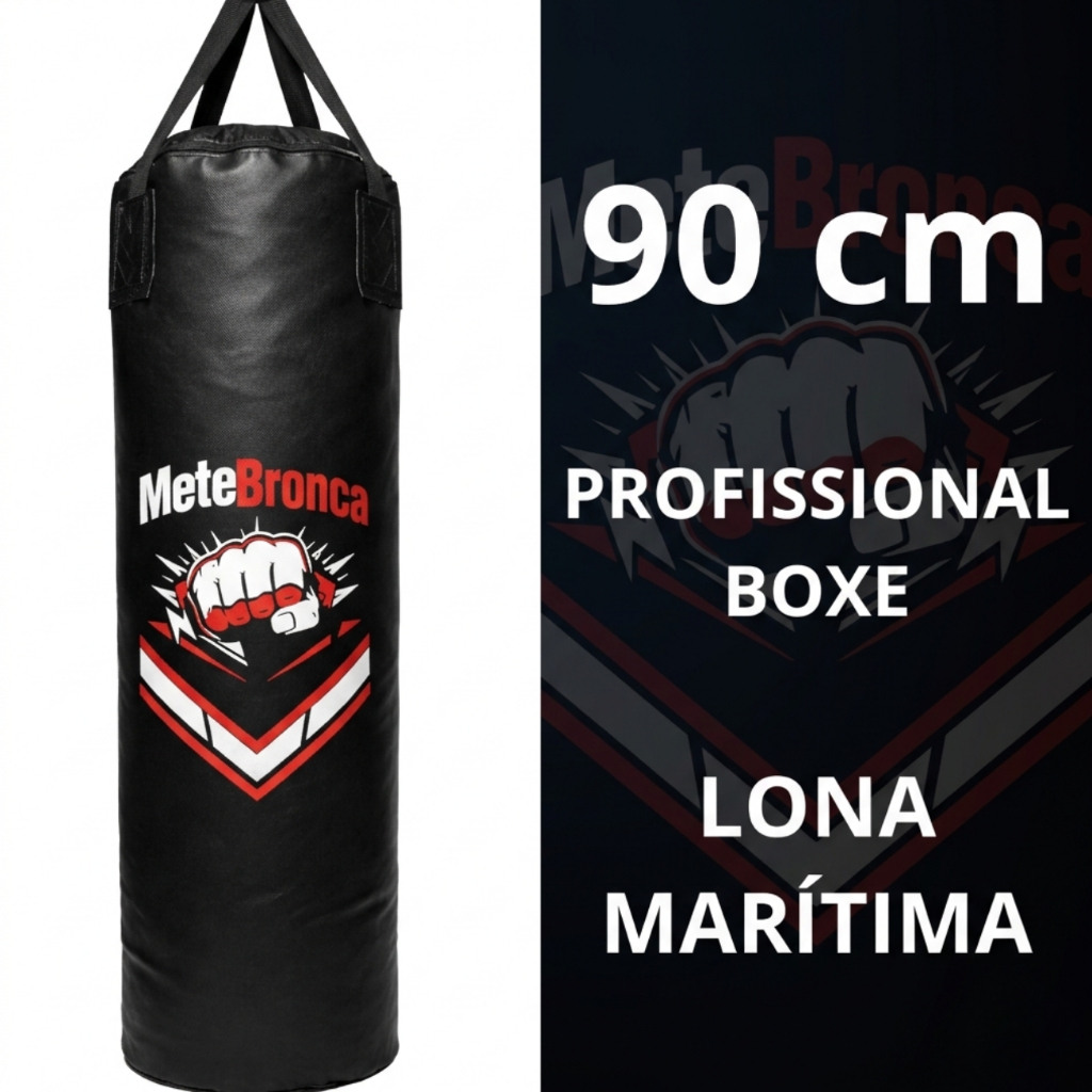 Saco de Pancada 90cm para treino de Boxe e Artes Marciais Mete Bronca