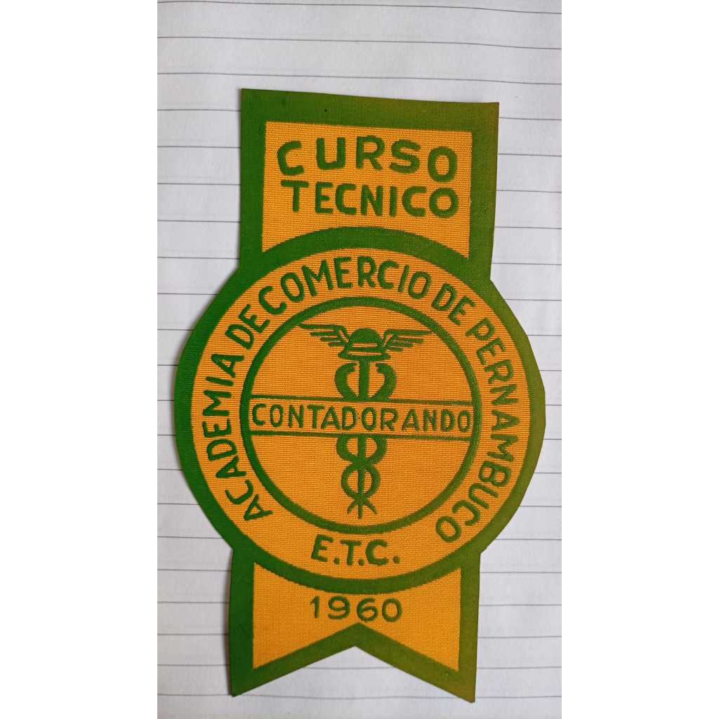 Patch / Emblema de Uniforme – Curso Técnico de Contador – Academia de Comércio de Pernambuco – 1960