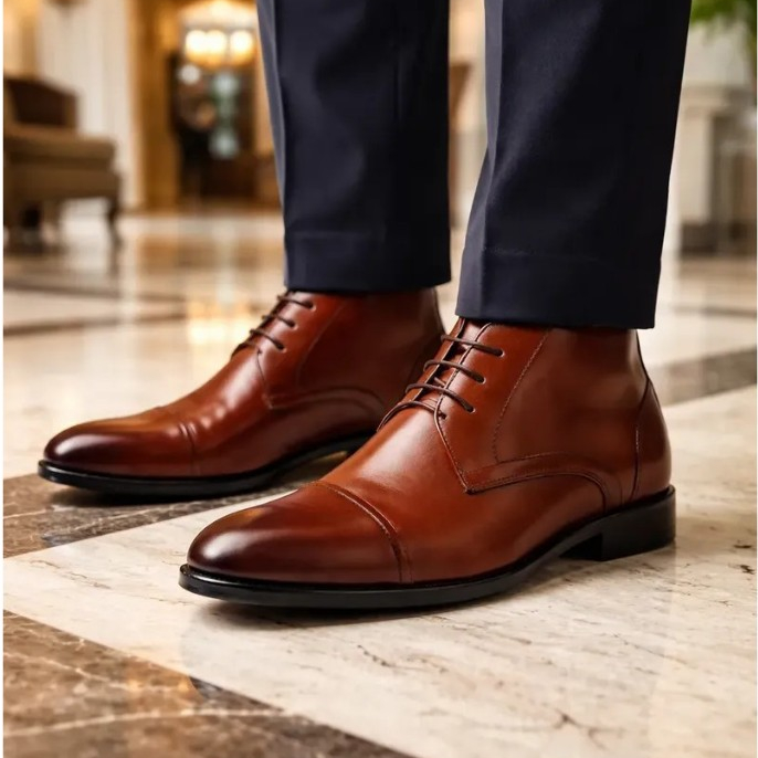 Bota Coturno Masculina Estilosa Casual Esporte Fino em Couro legítimo super elegante