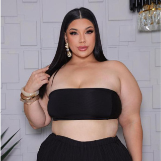 Cropped Top Faixa Plus Size Suplex forro duplo com elastico nas costas Sustentação e Zero Transparência Tomara Que Caia em Oferta na Shopee