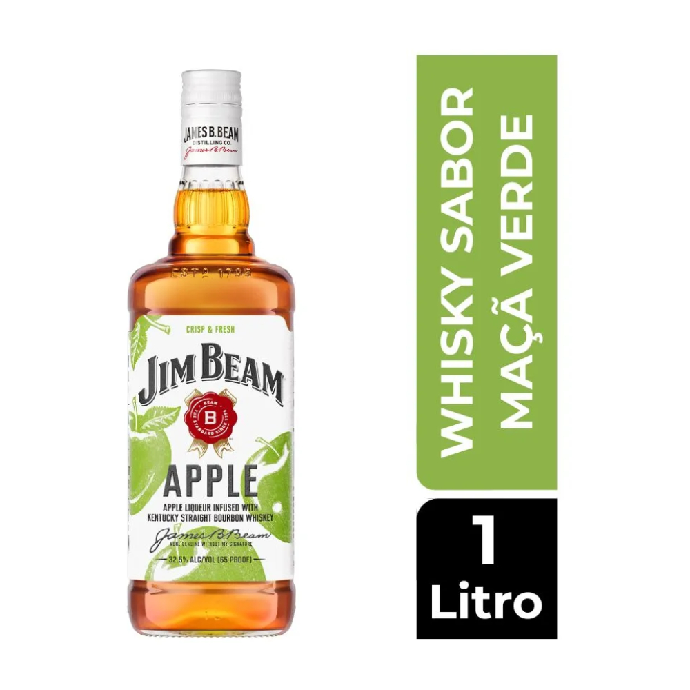 Whisky Bourbon Jim Beam Apple 1L em Oferta na Shopee