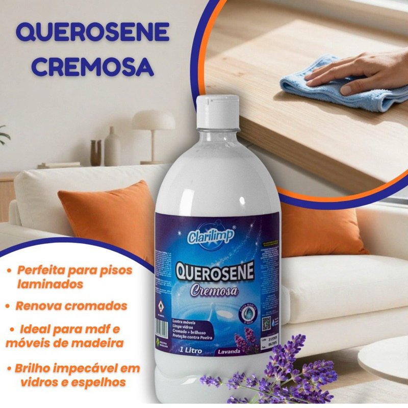 Querosene cremosa 1 lit lavanda Clarilimp. em Oferta na Shopee