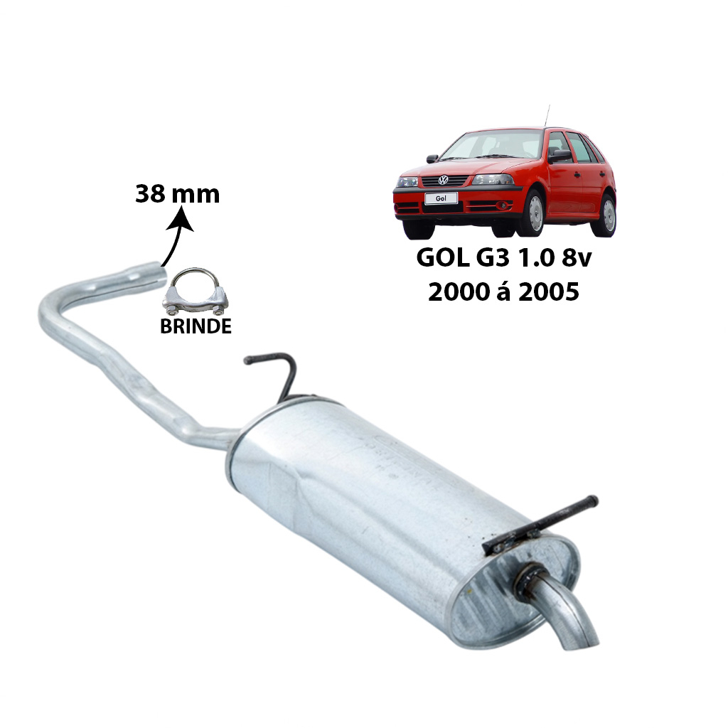 Escapamento Traseiro Gol G3 1.0 8v 2000 á 2005 (1 Ano de Garantia) em Oferta na Shopee