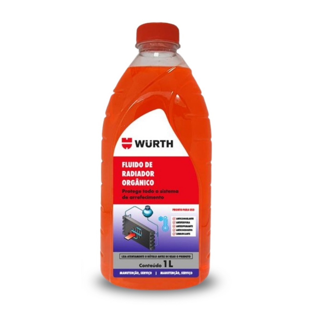Fluido Aditivo Radiador Orgânico Pronto Uso Laranja 1 Litro Wurth