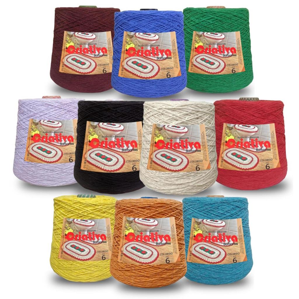 Kit 10 Unidades Barbante Criativa 500g N.º 6 Cores Diversas