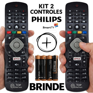 Kit Controle remoto para TV Philips Smart com tecla Netflix 8049 / 7276 em Oferta na Shopee