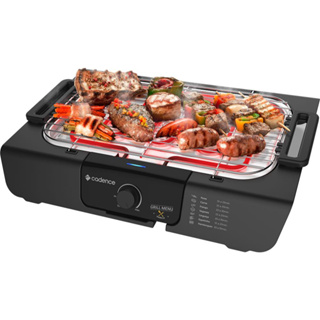 Churrasqueira Elétrica Cadence Grill Menu 220V Portátil Grelha Antiaderente Controle de Temperatura 1800W em Oferta na Shopee