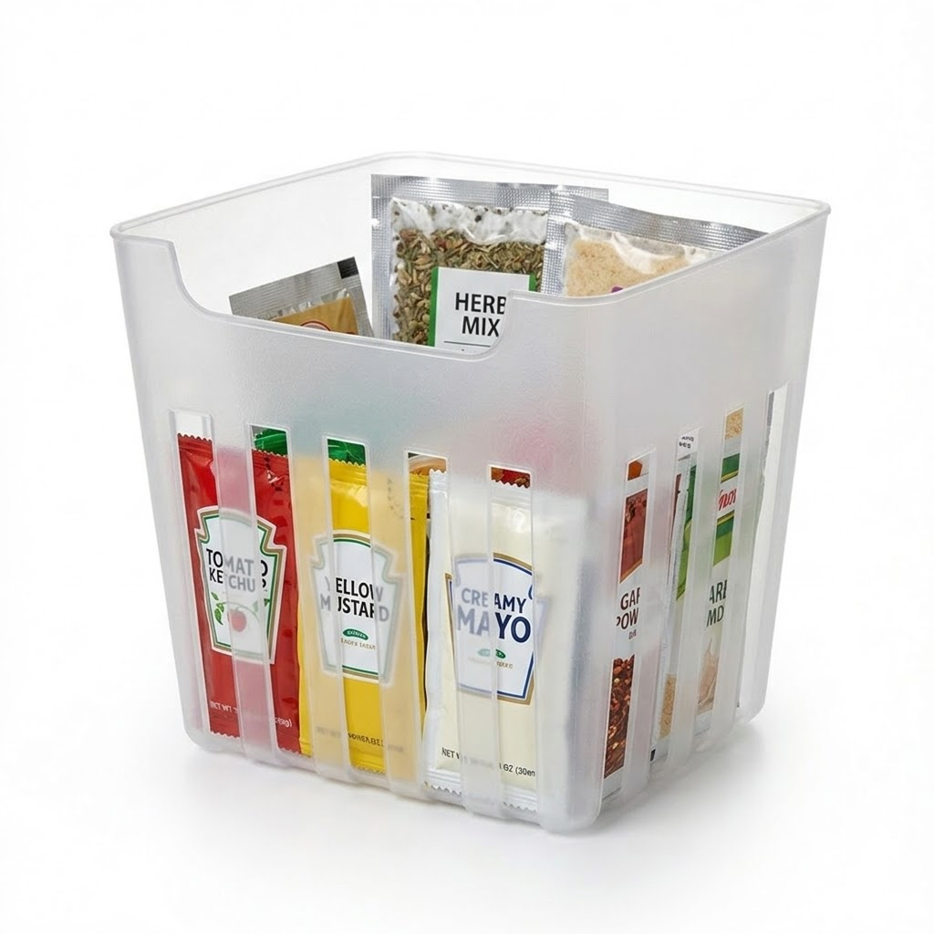 Organizador para porta de Geladeira Porta Sachês, Frutas e Molhos - Cesto Multiuso