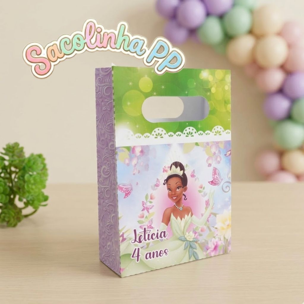 Sacolinha Personalizada para Lembrancinhas PRINCESA TIANA - PEGUE E MONTE