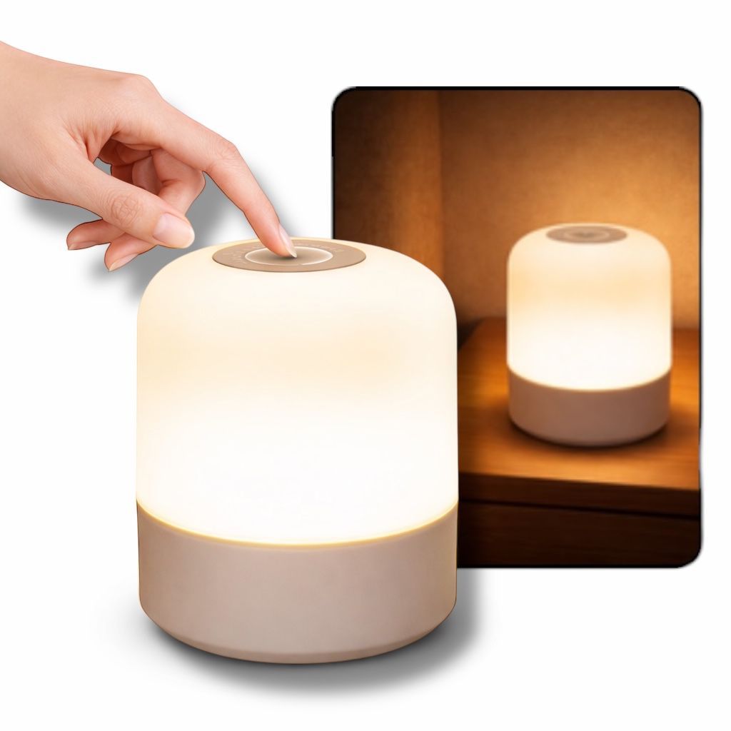 Abajur Quarto Touch Cabeceira 3 Modos De Luz Luminária Luz Led Mesa Criado Mudo Recarregável Estudos