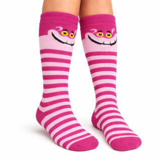 Meia Divertida Skate Treino Academia Feminina Adulto Algodão Gato de Cheshire Risonho Alice Listrada em Oferta na Shopee