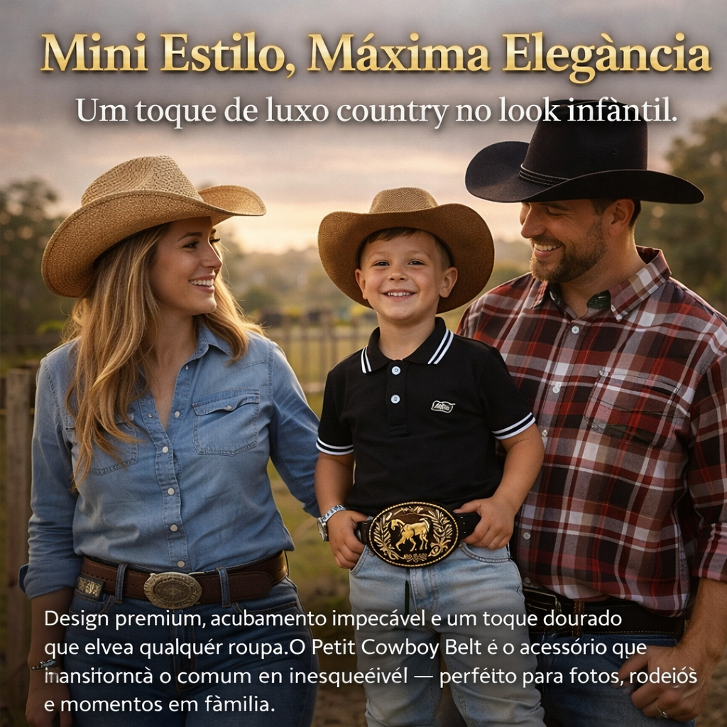 Cinto Country Infantil com Fivela 🤠 Estilo Peão Rodeio Festa Junina Menino Menina Ajustável