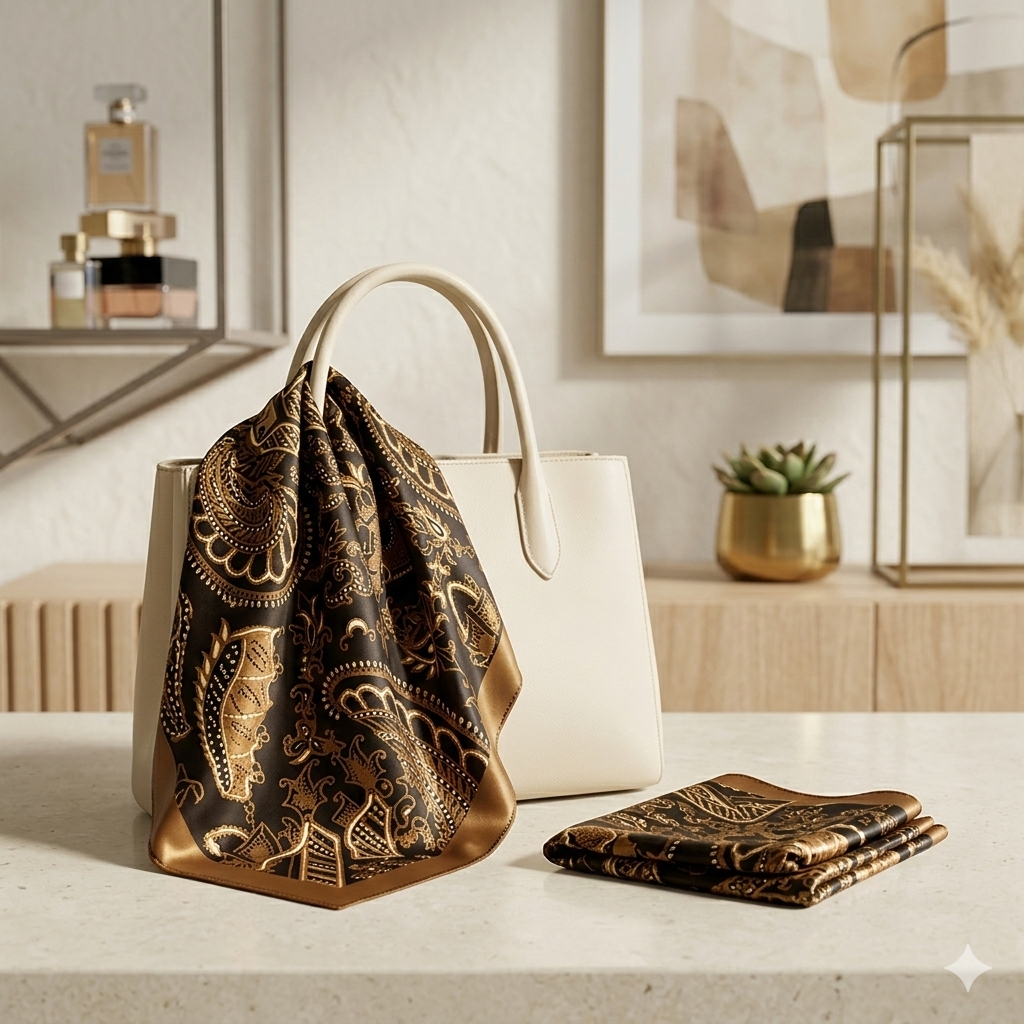 Lenço de Cetim para Cabeça e Pescoço Tecido Seda Feminino Super Moda Look Fashion Acessório Versátil