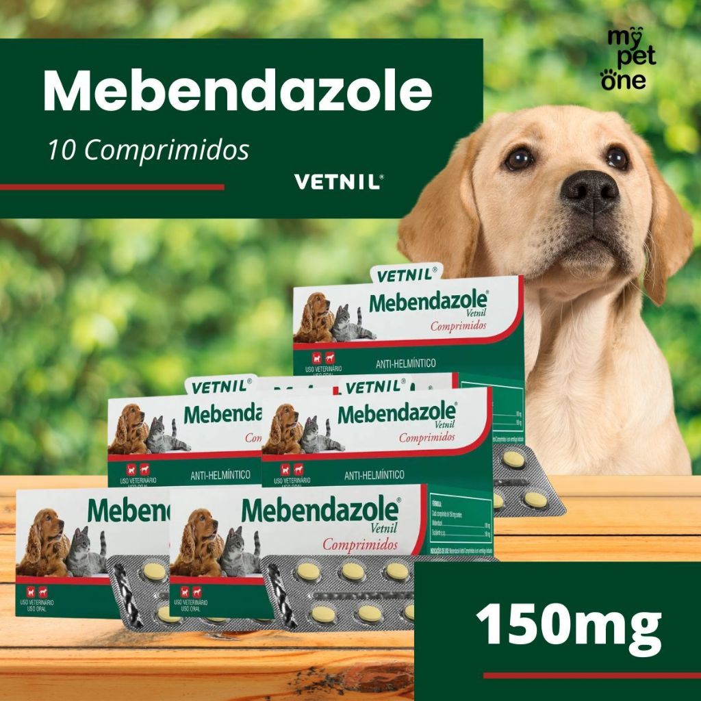 3 Mebendazole Vetnil - 10 comprimidos