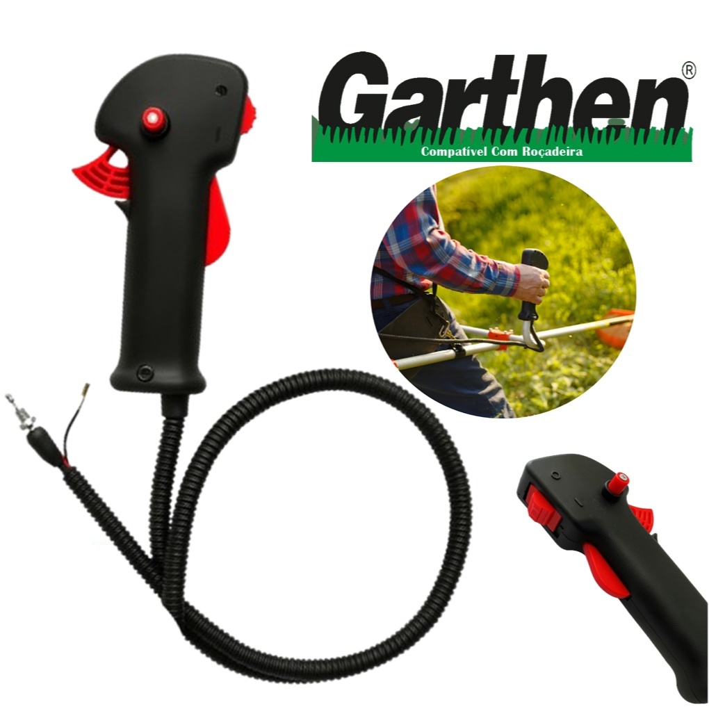 Acelerador Gatilho Guidão Punho P/ Roçadeira Garthen Cg420 Cg450 Cg550 Cg330b Cg320 Cg350 em Oferta na Shopee