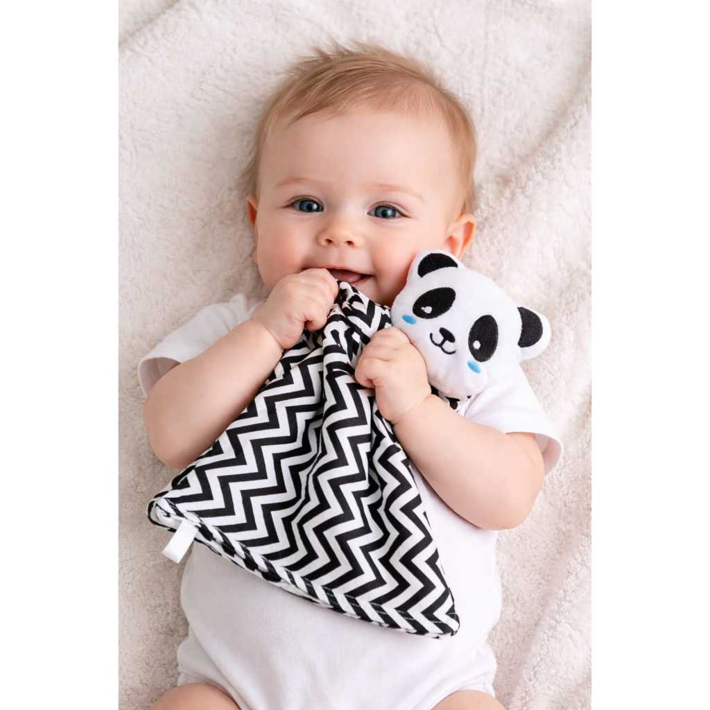 Naninha com Bichinho Bordada Prendedor de Chupeta Naninha Para Bebê 100% Algodão Urso Pelúcia Panda