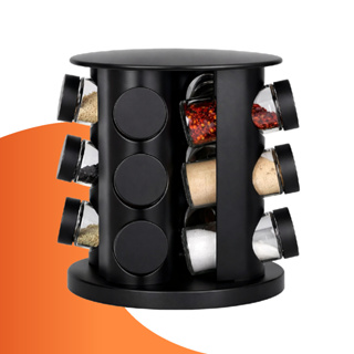 Porta Temperos Profissional Giratório 9 Potes Vidro Tampa Dosadora Condimentos em Oferta na Shopee