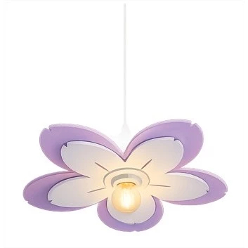 Lustre Infantil Flor - Para Quarto - Lilás e Branco