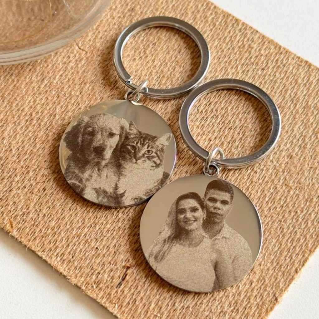 Chaveiro Redondo Inox Personalizado Exclusivo A Laser