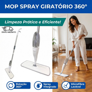 Mop Spray Giratório Limpeza Flash Mágico Rodo Esfregão Flat com reservatório de limpeza em Oferta na Shopee