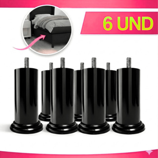 Kit 6 Pés para Cama Box Reforçado 12cm | Fixação com Parafuso | Base Segura em Oferta na Shopee