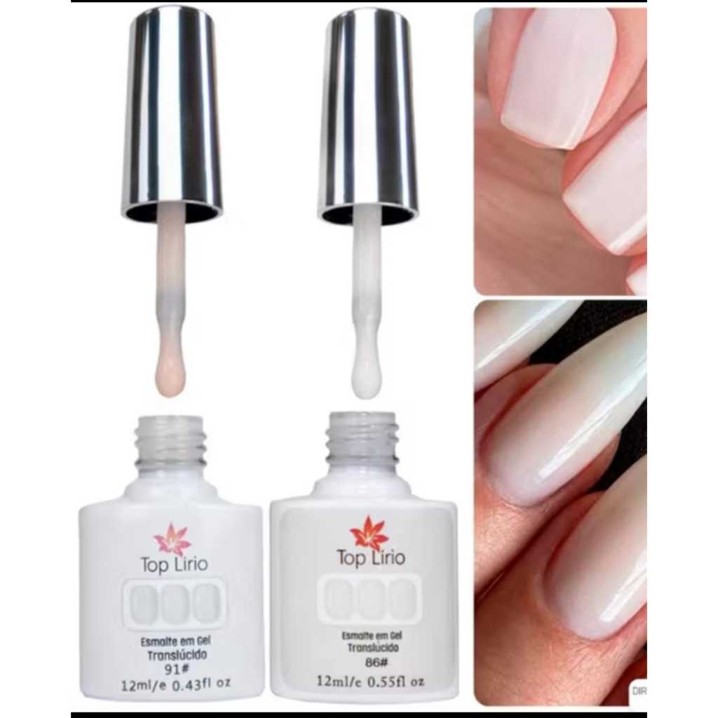 Esmalte Em Gel Renda Translúcido Top Lírio Soak-off 12ml Cor Branco Translucido Renda Francesinha em Oferta na Shopee