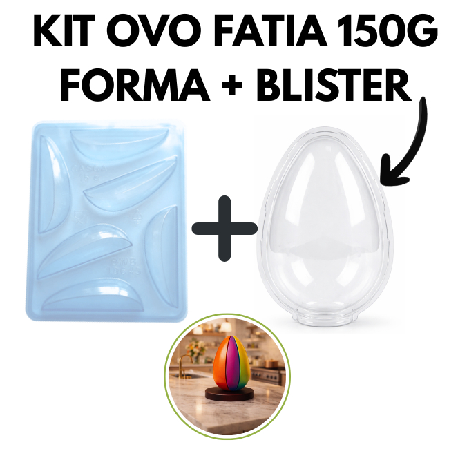 KIT Forma Ovos Fatias 10643 + Embalagem Blister Articulado Tipo 150g 14110 TAMANHO 150g PÁSCOA 2026 em Oferta na Shopee