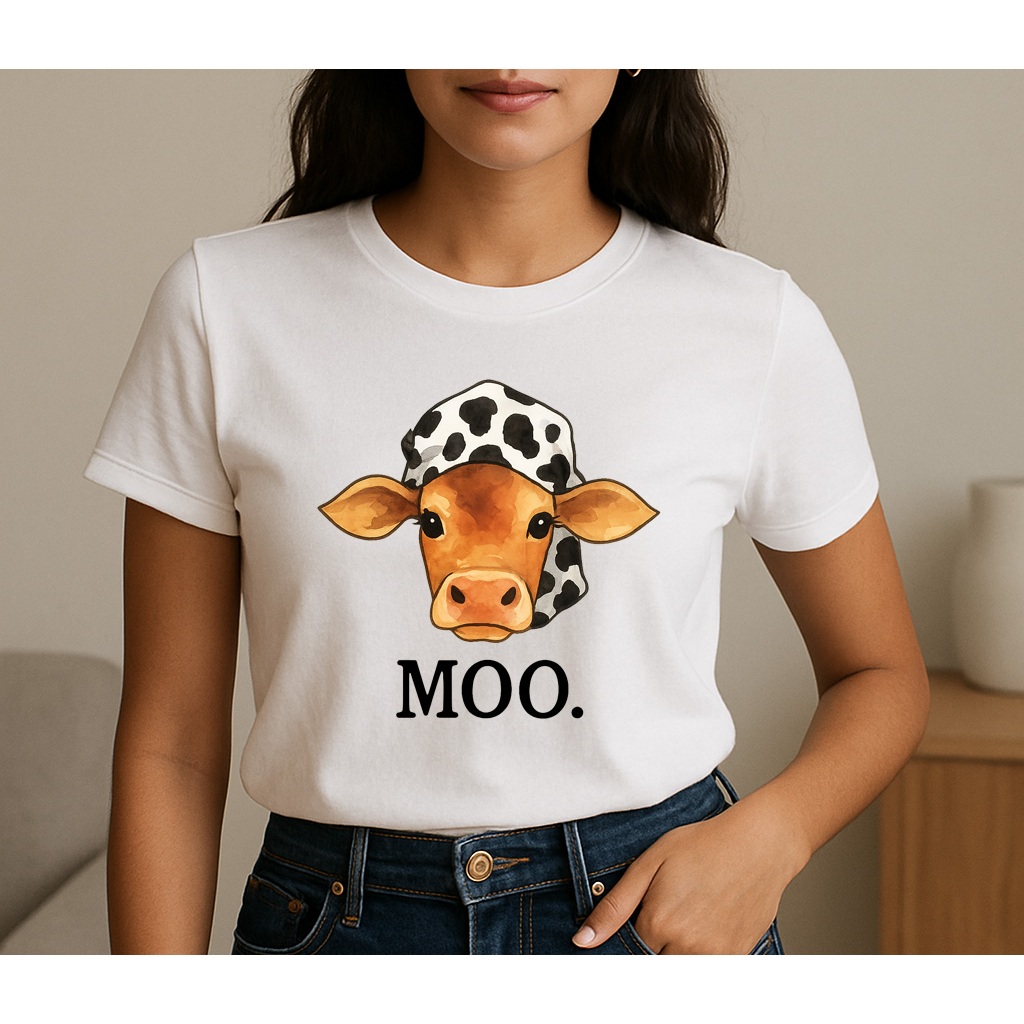 t-shirt estilosa para dia a dia camiseta feminina malha 100% algodão blusa estampa vaca vaquinha