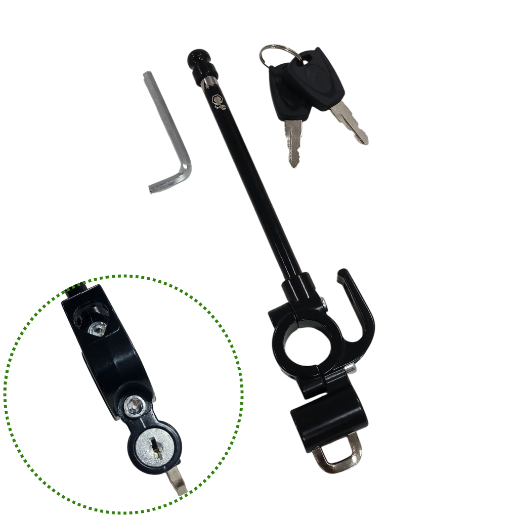 ANTENA CORTA PIPA 6 ESTÁGIOS DE GUIDÃO PARA MOTO COM TRAVA DE CAPACETE UNIVERSAL