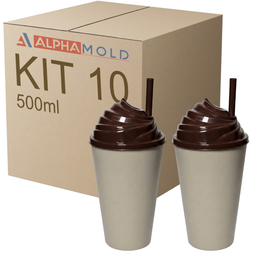 10 Copos 500ml Tampa Canudo Decoração Festa Evento Show Comemoração datas especiais brinde Páscoa copo com tampa canudo